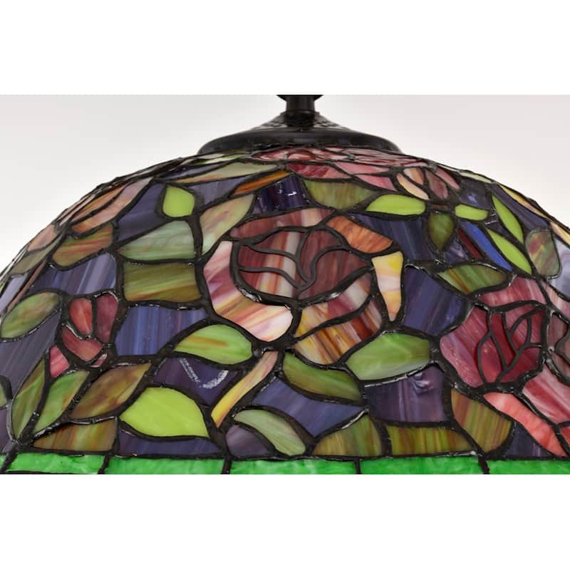 Tiffany-style Southern Belle Rose Hanging Lamp