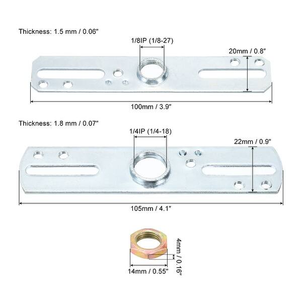 8 Set Light Fixture Crossbar Kit Ceiling Light Plate Silver Tone