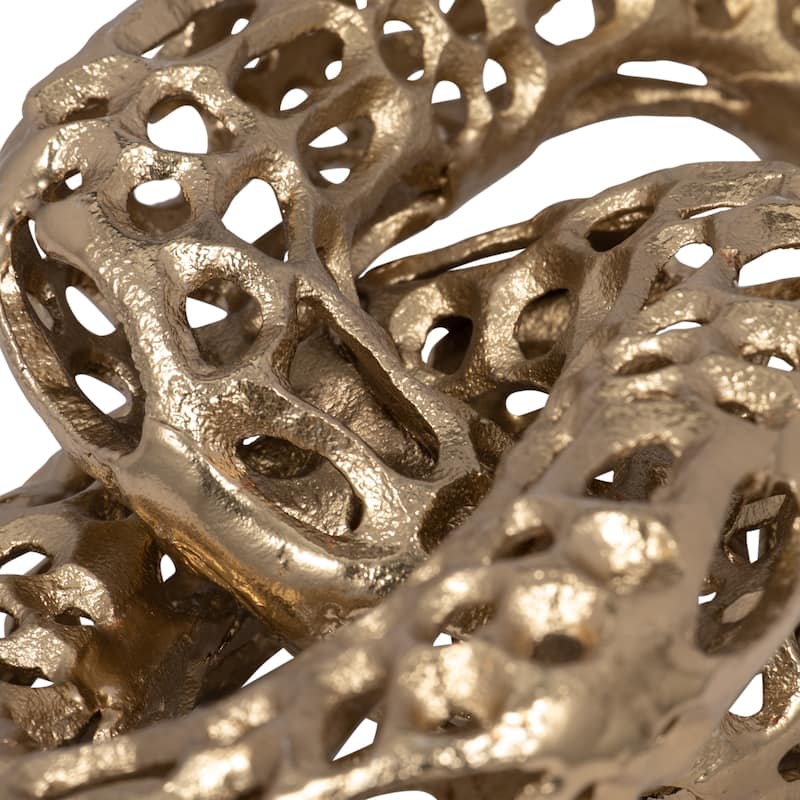 Sagebrook Home 12-Inch Gold 2-Linked Metal Chains - Aluminum Decorative Object for Modern Home Accent and Elegance