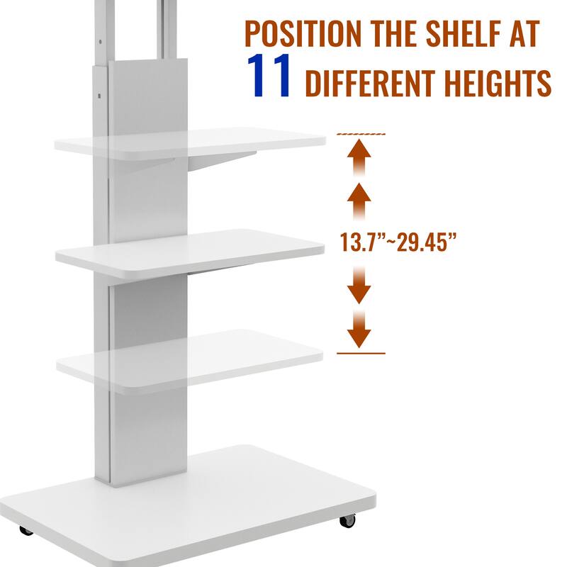 Mobile TV Cart for 32-75 inches,Floor Stand with Mount on Lockable Wheels