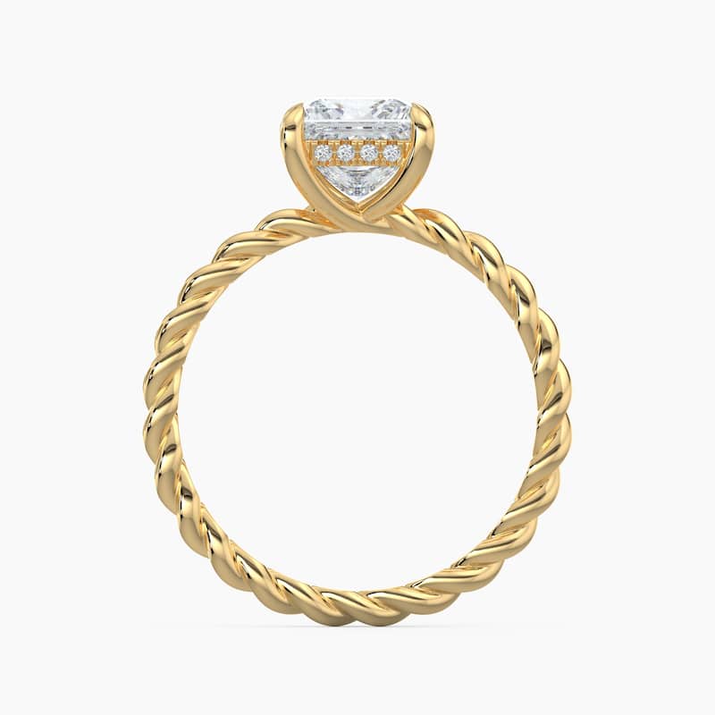 Auriya 14k Gold Lab Grown Princess Diamond Twisted Hidden Halo Engagement Ring 1.00 to 5.00 ct. tw. (F-G, VS)