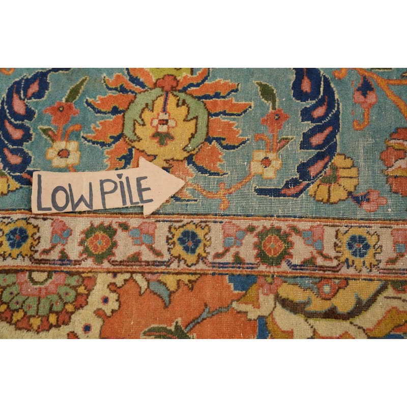 Hand Knotted Oriental 100% Wool Carpet Traditional Floral Oranges & Rust Tabriz Area Rug - 12' 8'' X 9' 3''