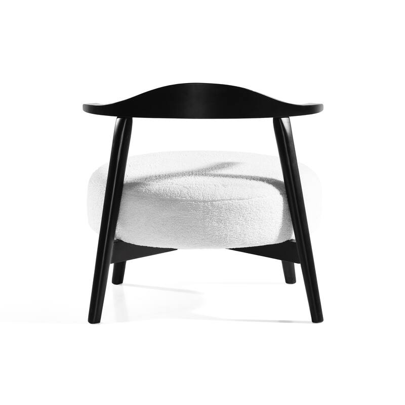 Roomfitters Modern Accent Lounge Chair, Cozy Sherpa Upholstered Seating, White