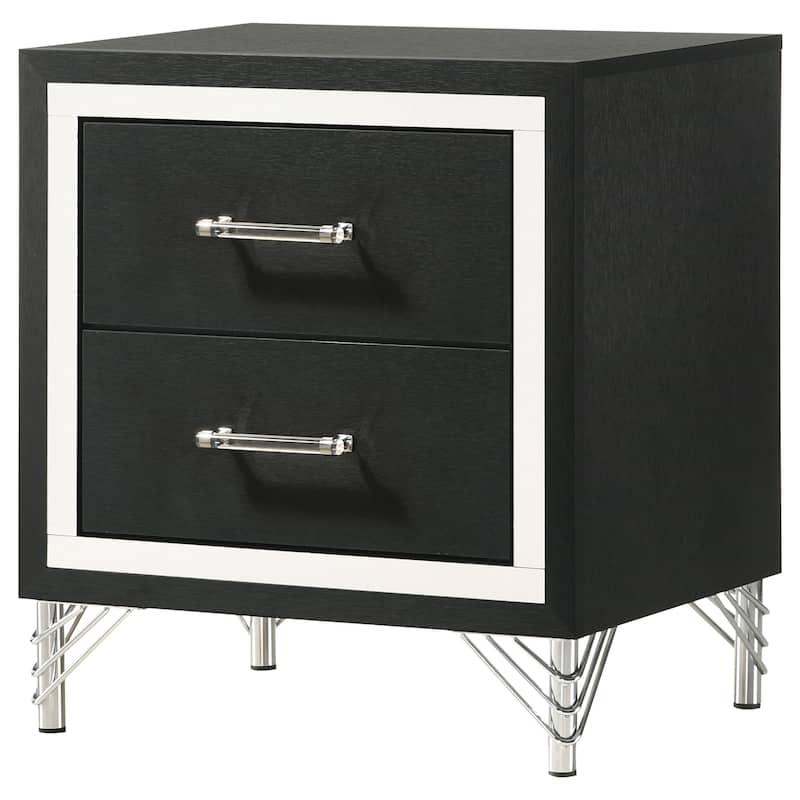Malcolm Black 2-drawer Nightstand Bedside Table