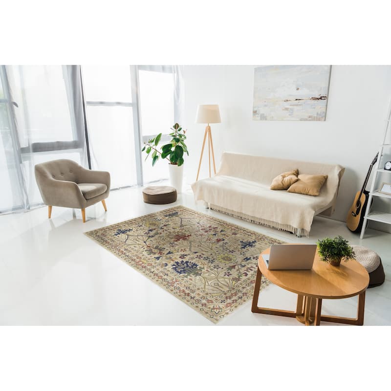 EORC Area Rug for Bedroom and Home Décor - Handmade Wool Rug Provides - 7'9" x 9'9" - Ivory