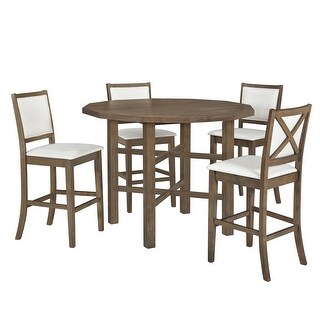 5 Piece Counter Height Dining Table Set With 4 Cushioned Chairs - Bed ...