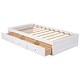 preview thumbnail 9 of 13, Concise Platform Storage Bed Frame with 3 Drawers for Twin Mattress, White