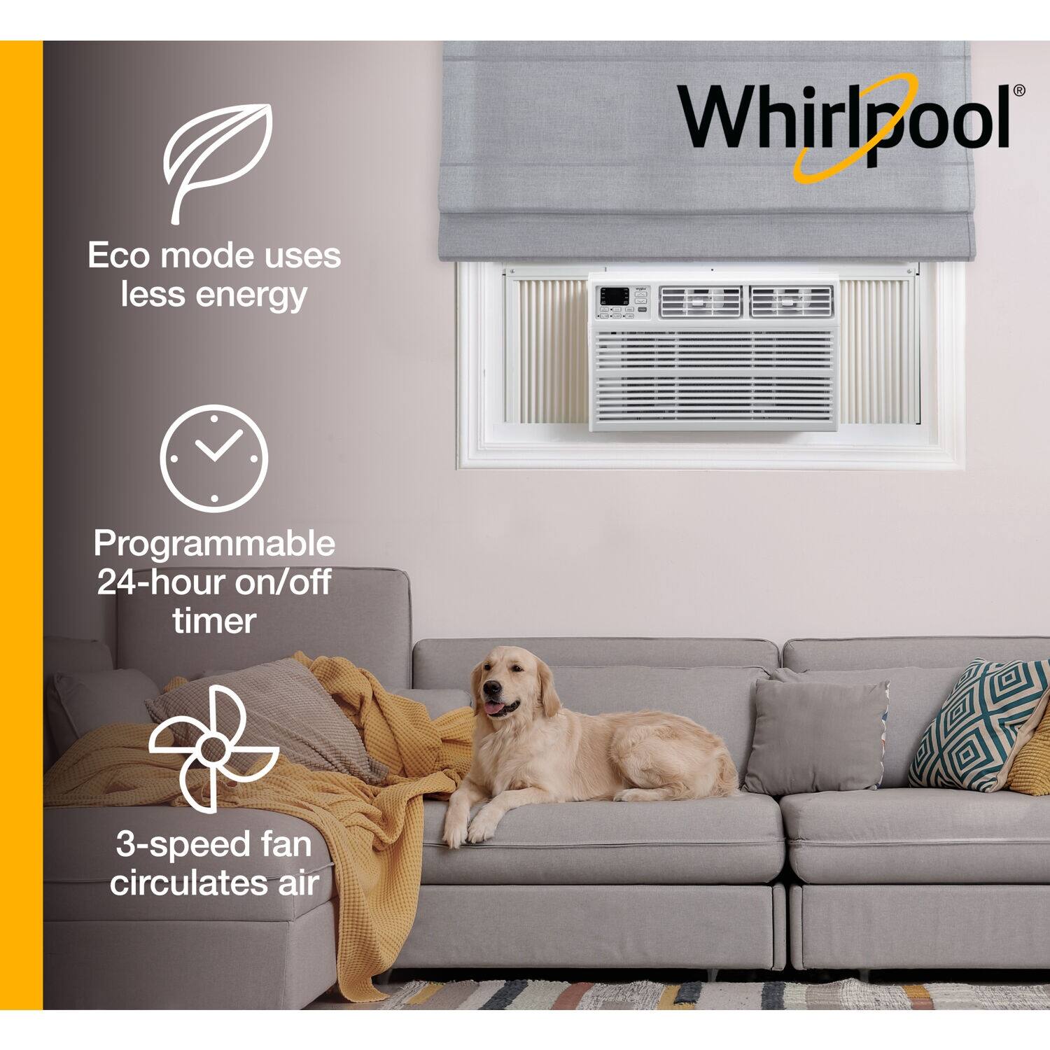 Whirlpool 15,000 BTU 115V WindowMounted Air Conditioner with Remote