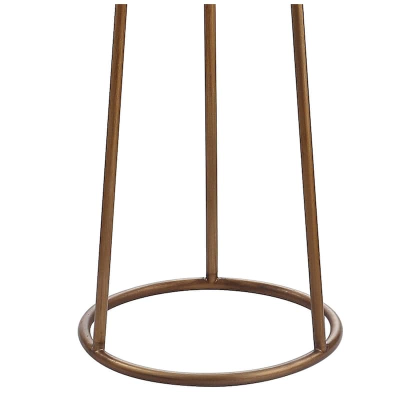 Bevin 52" Feather Metal LED Floor Lamp, White/Gold by JONATHAN Y - White