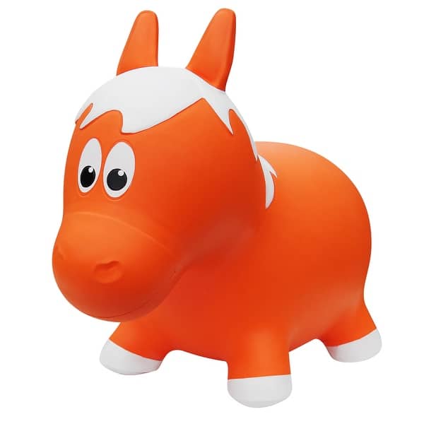 slide 2 of 5, Toddler Boys and Girls Farm Hopper Bounce Toy, Orange Horse