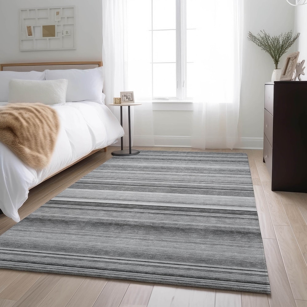 Premium Washable Super Soft Ombre Cabana Stripe Mayfield Rug