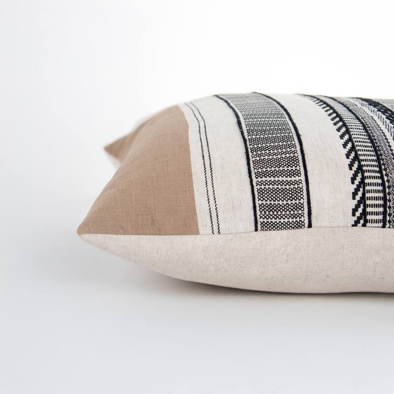 Donny Osmond Natural/Brown Stripe Modern Craft Throw Pillow