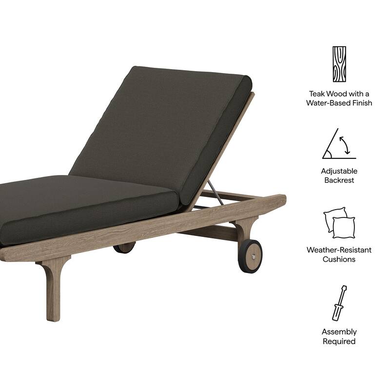 Saratoga Outdoor Patio Teak Chaise Lounge Chair