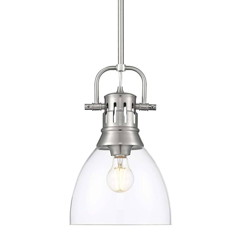 Golden Lighting 3604-S PW Duncan 9" Wide Mini Pendant - Pewter / Clear