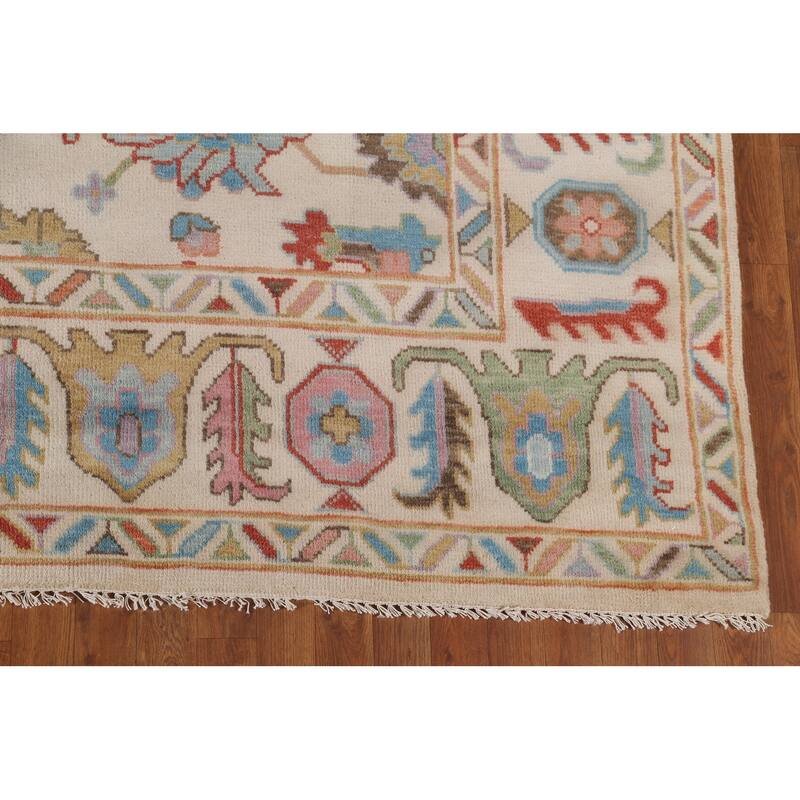 All-Over Floral Oushak Oriental Area Rug Handmade Wool Carpet - 8'2" x 9'10"