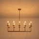 preview thumbnail 8 of 26, Farmhouse 10-Light Candle Iron Kitchen Island Linear Chandelier
