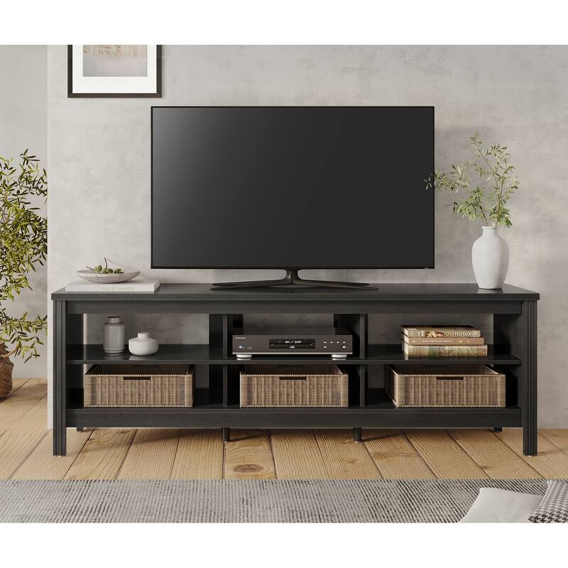 Farmhouse Wood TV Stand for 75 inch TV Entertainment Center - 73 inches