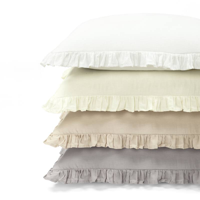 Lush Decor Belgian Flax Prewashed Linen Rich Cotton Blend Bedspread 3Piece Set