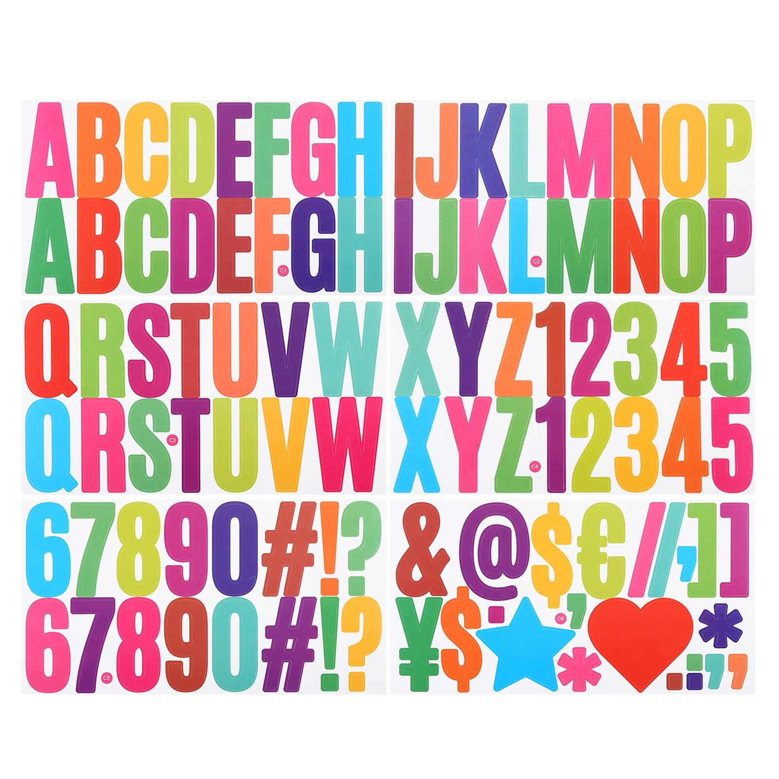 Alphabet Letters Numbers Stickers, Self Adhesive Large Decal