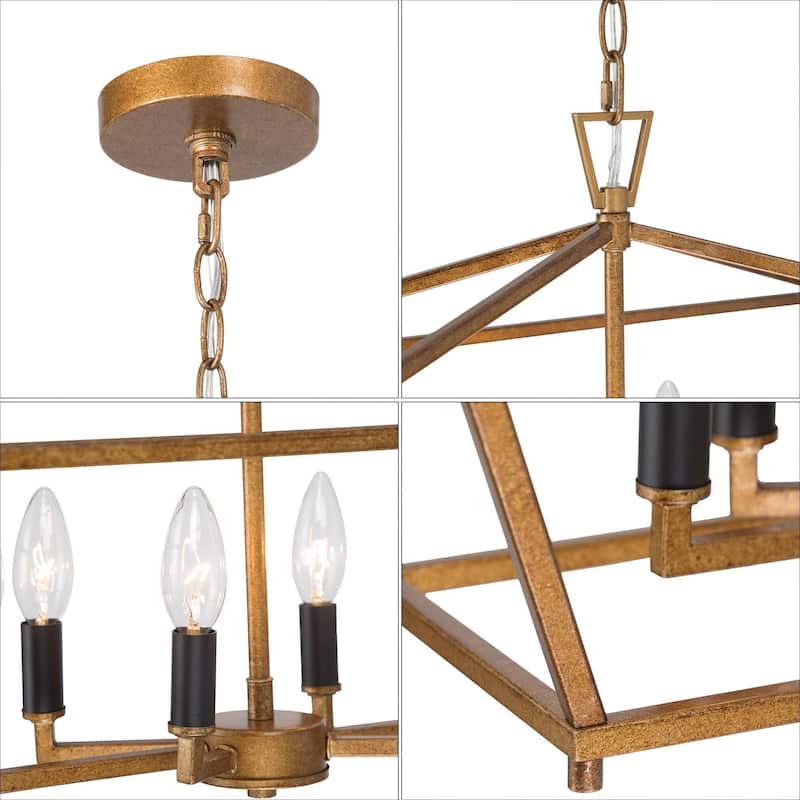Dilley Modern Gold 6-Light Chandelier Kitchen Island Lights for Dining Room - L23.5" xW12.5"xH13.5"