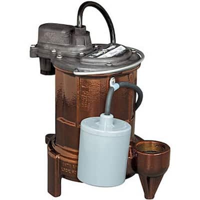 Liberty Pumps 1/3 HP Cast Iron Submersible Sump Pump with Piggyback - Natural