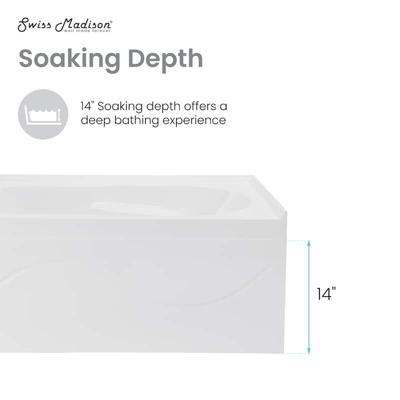 Ivy 54'' X 30" Bathtub With Apron Left Hand Drain In White - 54x31.5 Left