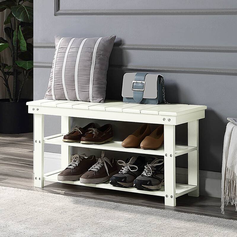 Copper Grove Cranesbill Mudroom Shoe Storage Bench - Ivory