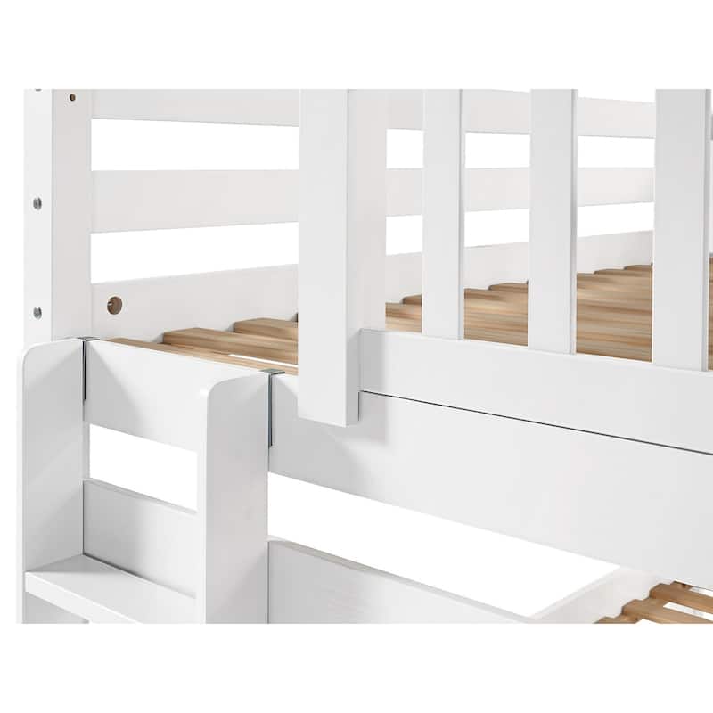 Taylor & Olive Trillium Twin over Twin Bunk Bed with End Ladder