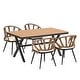 preview thumbnail 7 of 5, Contemporary 5-piece Outdoor Dining Set with 4 PE Rattan Chairs
