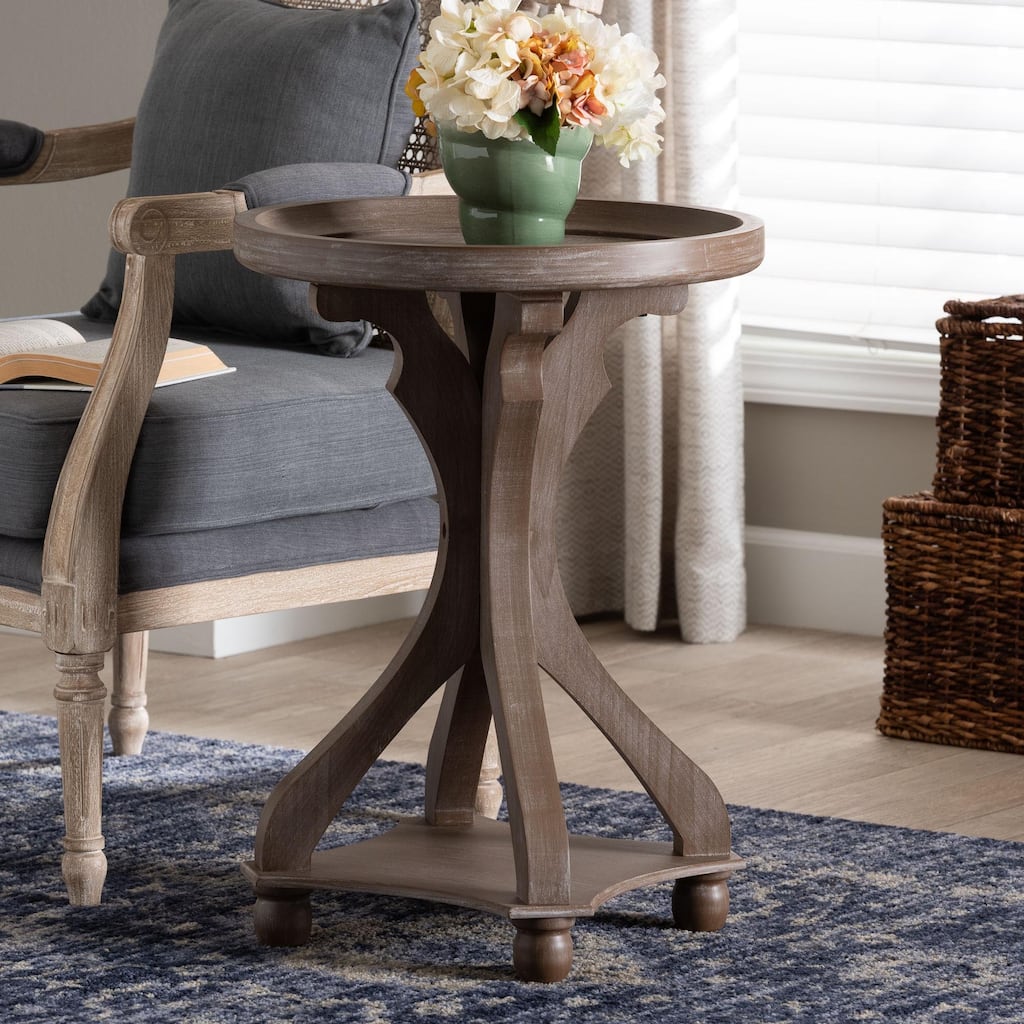 Westlyn French Country Antique Brown Wood End Table