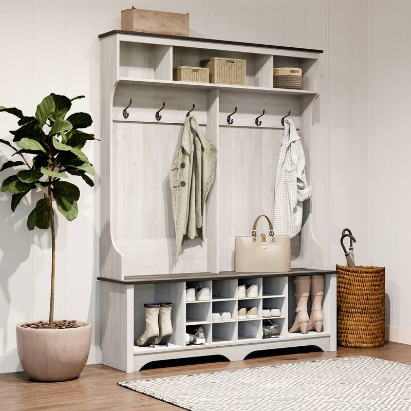 Prepac Rustic Ridge Entryway Cabinet 15.5" D x 60" W x 77" H - 60 in W x 77 in H x 15.5 in D