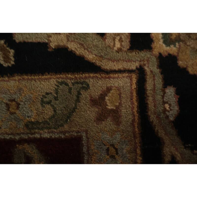 Hand Knotted Oriental 100% Wool Carpet Traditional All-Over Red Agra Area Rug - 11' 9'' X 8' 10''