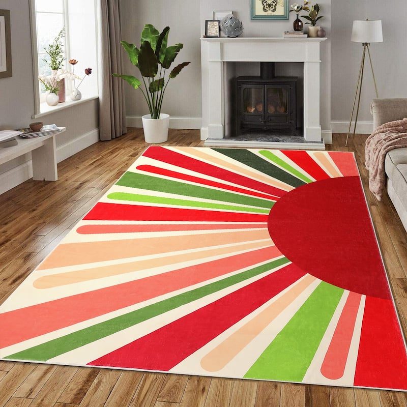Garvee Rainbow Sol Kids Area Rug