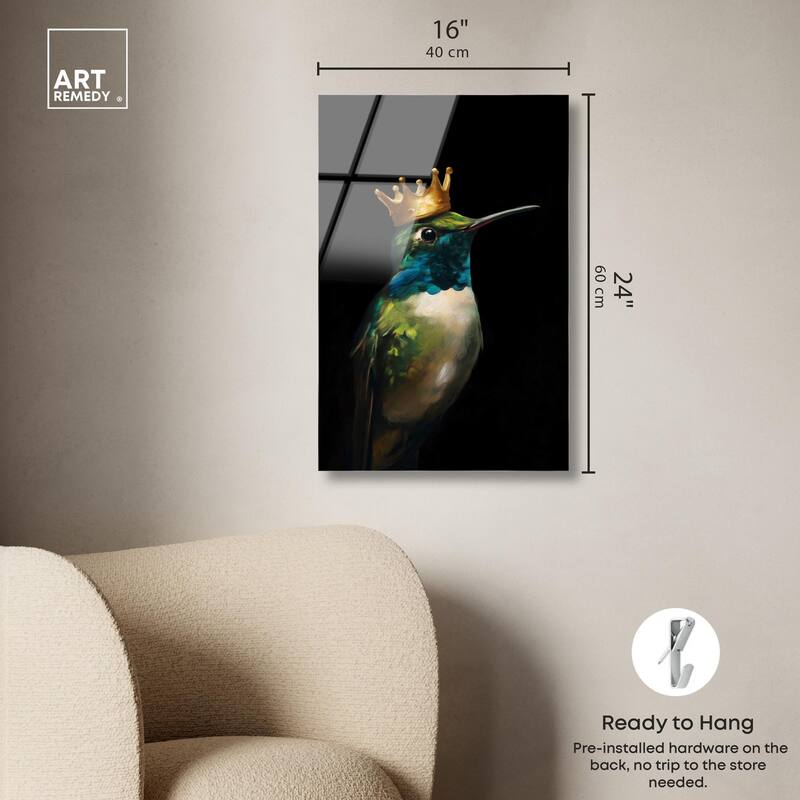 Crowned Azure Bird II Acrylic by Art Remedy, Ready to Hang