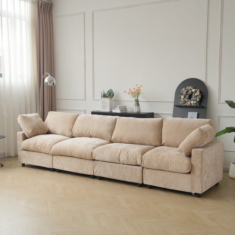 134" Cloud Sectional Sofa, Oversized Modular Sectional Couch ,4 Seat Sofa with Removable Covers
