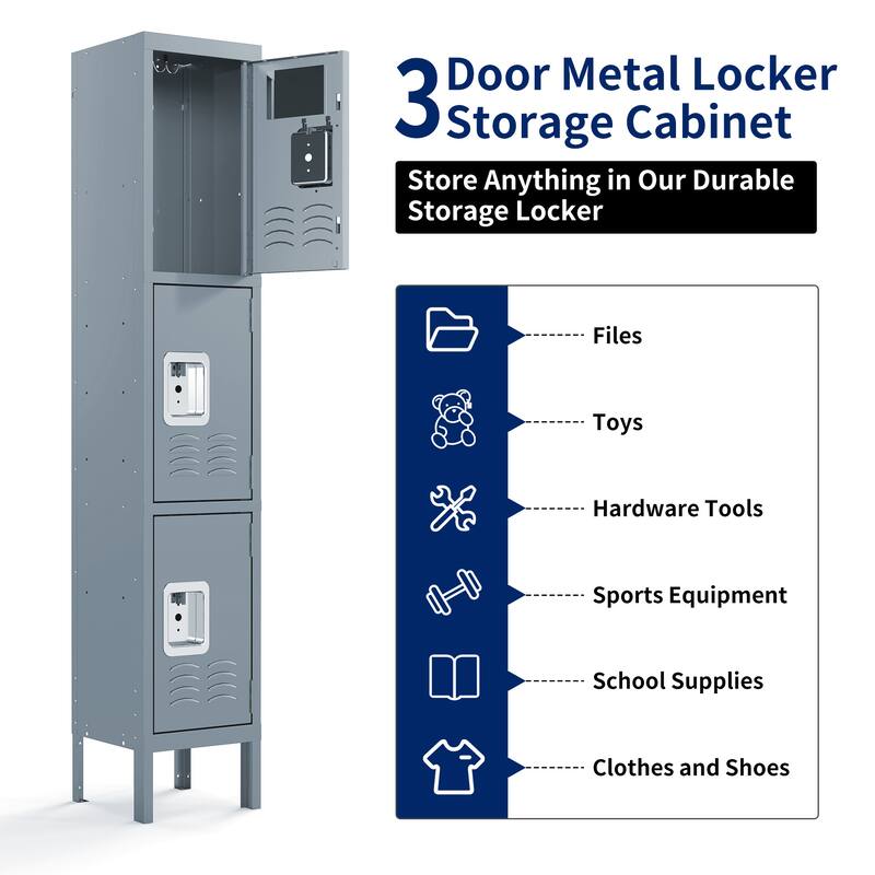 66"H Metal Lockers with 3 Door