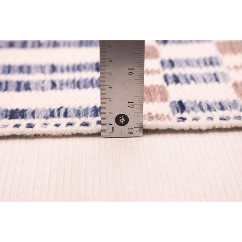 ECARPETGALLERY Flat-Weave Nevada Navy Wool Kilim - 5'2 x 7'7