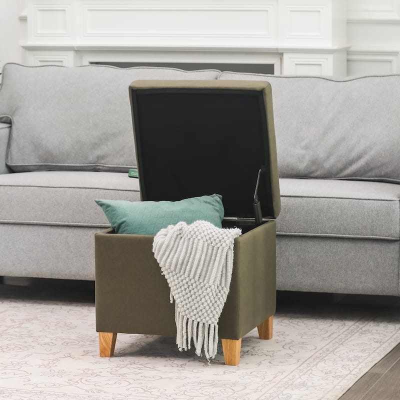 Adeco Bonded Leather Square Tufted Cubic Cube Storage Ottomans