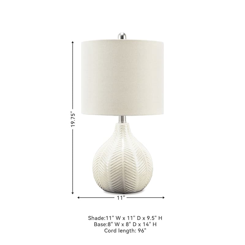 Signature Design by Ashley Rainermen Ivory Ceramic Table Lamp - 11" W x 11" D x 19.75" H