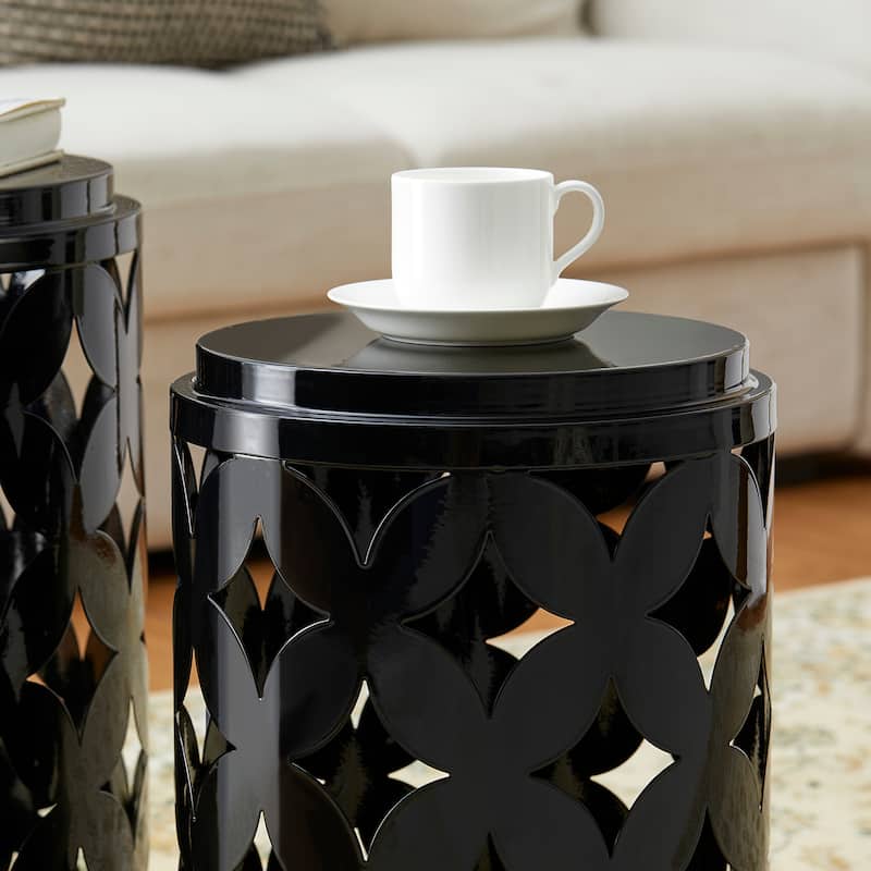 Glitzhome 19.25"H Set of 2 Modern Metal Frame Side Table - 14"L x 14"W x 19.25"H