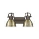 preview thumbnail 2 of 0, Yep by Golden Lighting Duncan 2-light Vanity in Rubbed Bronze and Aged Brass shade