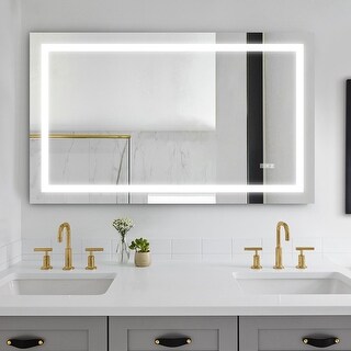 60 x 36 Inch Rectangle Bathroom Mirror with Three-color LED Light - Bed Bath & Beyond - 38208647