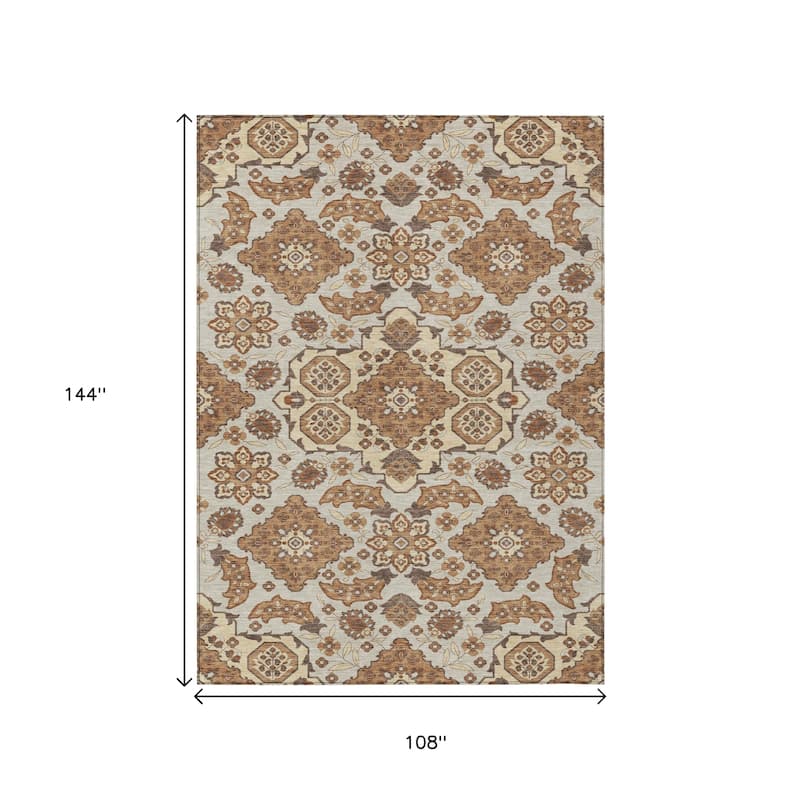 HomeRoots Medallion Traditional Rectangle Outdoor Rug