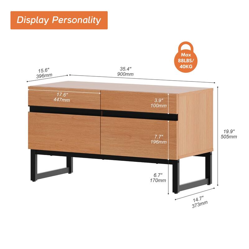 WAMPAT Modern TV Stand Entertainment Center TV Console with Storage Cabinets