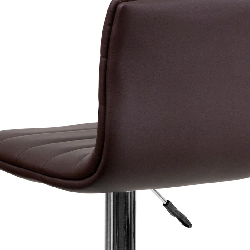 Modern Vinyl Stitch Back Adjustable Height Barstool - 16"W x 19"D x 35" - 44"H