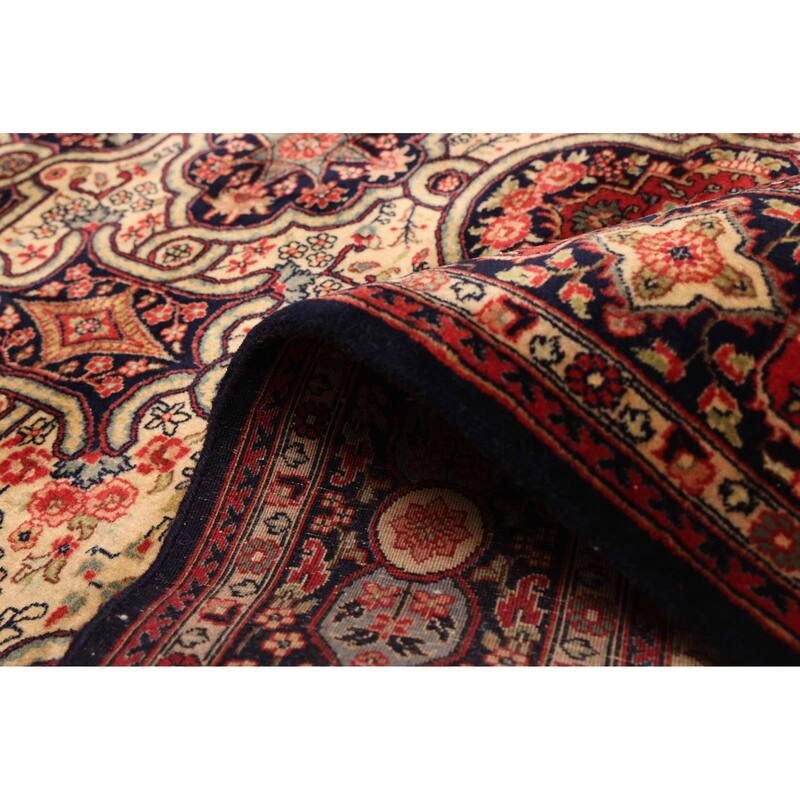 ECARPETGALLERY Hand-knotted Mirzapur Dark Navy Wool Rug - 4'8 x 6'8