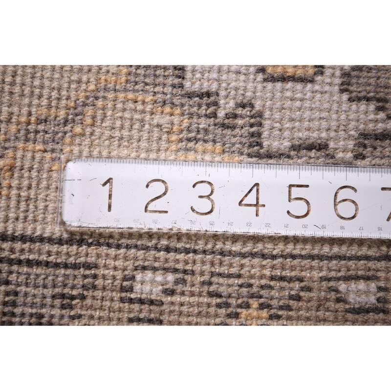 Gray Oushak Oriental Area Rug Handmade Floral Wool Carpet - 9'0" x 11'8"