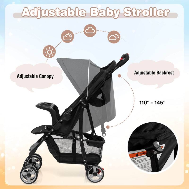 Costway Foldable Lightweight Baby Stroller Travel Pushchair 5-Point - See Details
