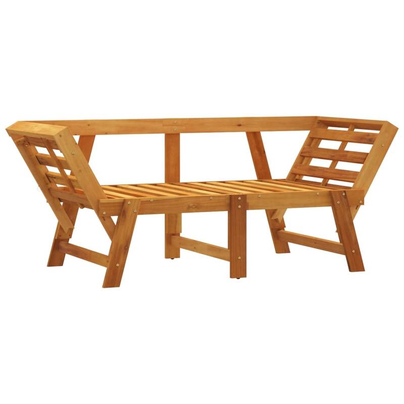 vidaXL Patio Bench with Cushions 2-in-1 Outdoor Seating Solid Wood Acacia