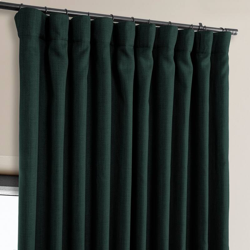 Exclusive Fabrics Faux Linen Extra Wide Room Darkening Curtain Panel